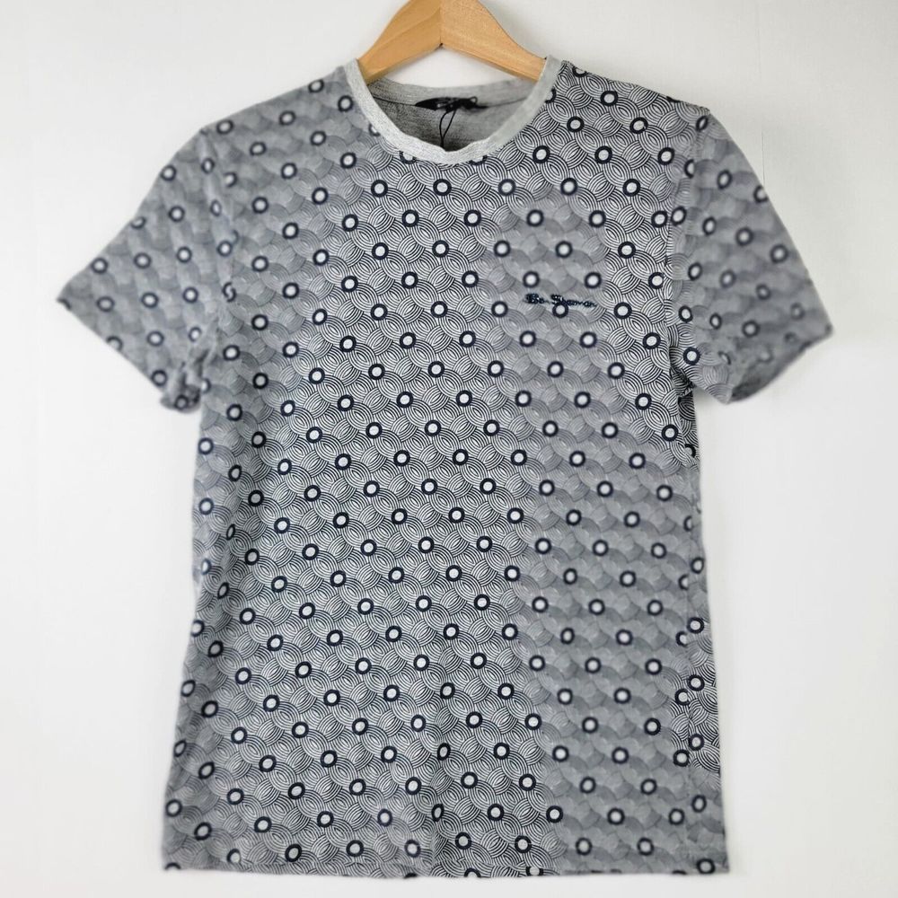 Ben Sherman the original women size S grey blue short sleeve cotton blend t-shir